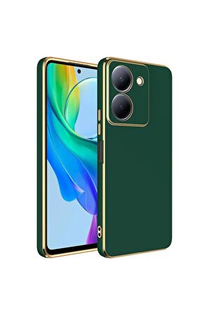Vivo Y36 4G Uyumlu Kılıf Bark Kapak Koyu Yeşil