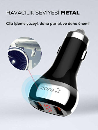 ZR-C2 Type-C 2 in 1 Araç Şarj Seti