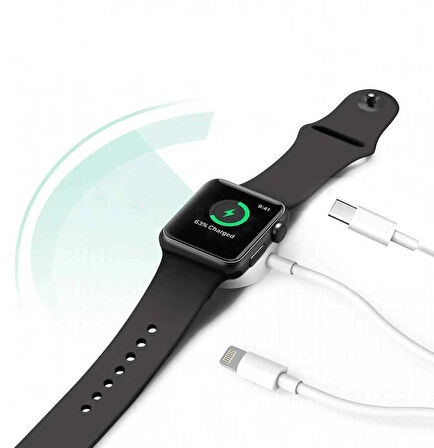 Akıllı Saat 3 in 1 Lightning-Type-C-Wireless USB Şarj Kablosu
