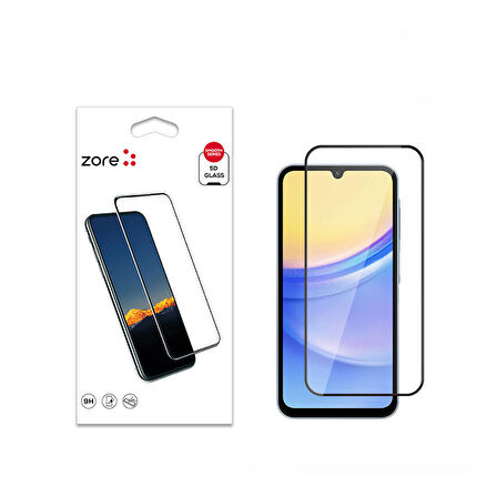 Samsung Galaxy A15 Uyumlu Kenarları Kırılmaya Dayanıklı Cam Ekran Koruyucu