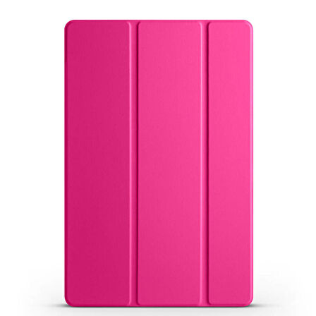 Samsung Galaxy Tab A9 Uyumlu Tablet Kılıfı Smart Cover Standlı Akıllı Kılıf Pembe Koyu
