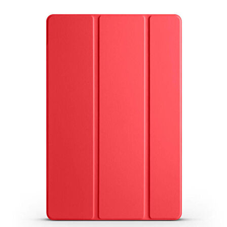 Samsung Galaxy Tab A9 Uyumlu Tablet Kılıfı Smart Cover Standlı Akıllı Kılıf Kırmızı