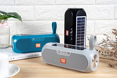 TG182 Güneş Enerjili FM Radyo Özellikli AUX USB Kart Okuyucu Portlu Bluetooth Hoparlör Speaker