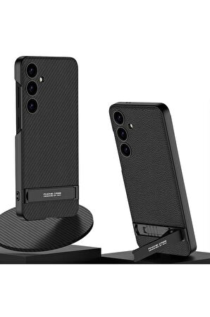 Samsung Galaxy S24 Uyumlu Kılıf Kamera Korumalı Leather Dikey Standlı Ays Kapak