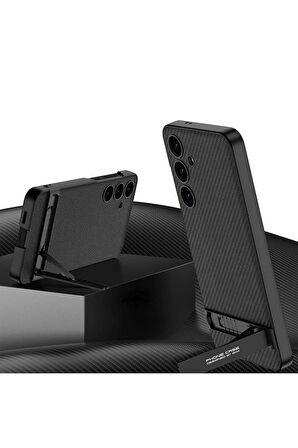 Samsung Galaxy S24 Uyumlu Kılıf Kamera Korumalı Leather Dikey Standlı Ays Kapak