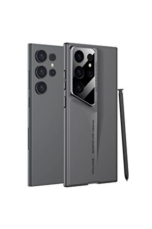 Samsung Galaxy S24 Ultra Uyumlu Kılıf Ultra İnce Kameralı Korumalı Sert Rubber Procase Kapak Gri
