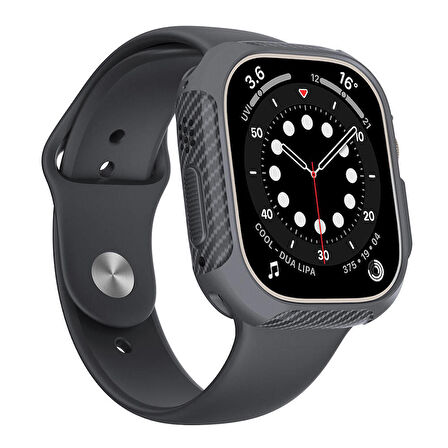Apple Watch Ultra 49 Mm Uyumlu Silikon TPU Kasa Koruyucu Darbe Emici Protective Koruma Gard 31 Gri
