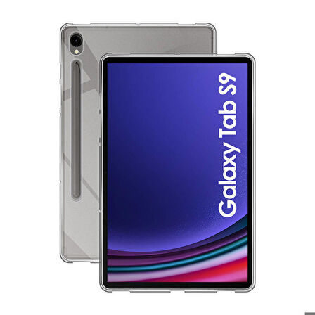 Samsung Galaxy Tab S9 Uyumlu Tablet Kılıfı Şeffaf Süper Silikon Kapak