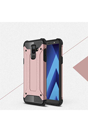 Samsung Galaxy A6 Plus 2018 Uyumlu Kılıf Crash Silikon Kapak Rose Gold