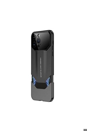 Apple iPhone 14 Pro Max Uyumlu Kılıf Çift Parçalı Ays Pro İkili Kapak Siyah-Gri