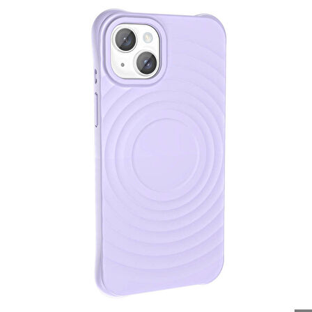 Apple iPhone 13 Uyumlu Kılıf Magsafe Şarj Özellikli Airbagli Mat Görünümlü Hepi Kapak Lila