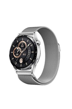 Amazfit GTR / GTR 2 / GTR 2E 47 Mm (22 MM)
Uyumlu Kordon Hasır Metal Mıknatıslı Kayış Band-12 Gümüş
