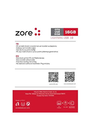 Zore 3.0 Lightning Metal OTG 16 GB