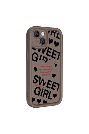 Apple iPhone 15 Uyumlu Kılıf Kamera Korumalı Baskılı Şık Desenli Arka Yüzey Klas Kapak Siyah