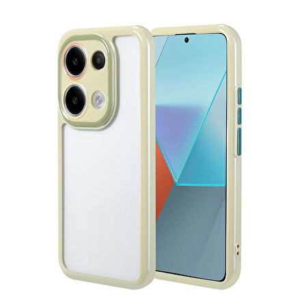 Xiaomi Poco M6 Pro 4G Kılıf Kamera Korumalı Renkli Kenar ve Çerçeve Tasarımlı Vitamin Kapak Yeşil