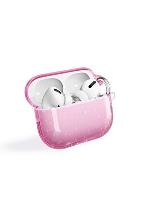 Apple Airpods Pro 2 Uyumlu Allstar Airbag 32 Parlayan Simli Saydam Renkli Kılıf Pembe