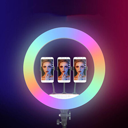 RGB Light 56cm Işıklı Telefon Tutucu Ring Light