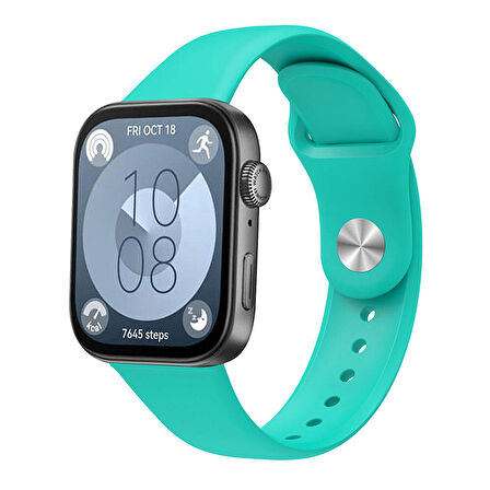 Huawei Watch Fit Uyumlu 3 KRD-11 22mm Silikon Kordon Turkuaz