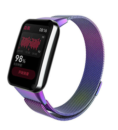 Xiaomi Mi Band 7 Pro Uyumlu Zore KRD-01 Metal Kordon Colorful
