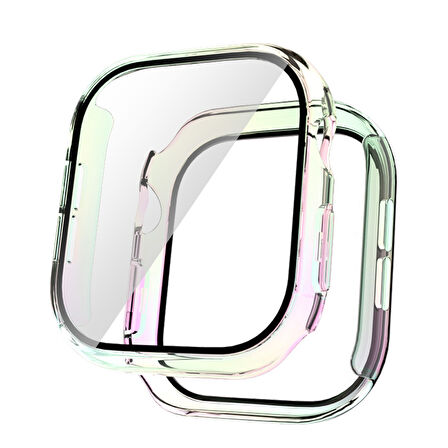 Apple Watch 10 46mm Uyumlu Sert PC Kasa Electroplatink Çerçeveli Ekran Koruyucu Zore Watch Gard 36