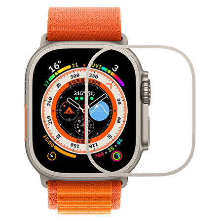 Apple Watch Ultra 49 Mm Uyumlu Metal Kasa Koruyucu Saat Çerçevesi Siyah