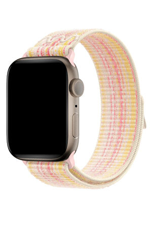Apple Watch 10 42mm Uyumlu KRD-91 Hasır Kordon Strap Kayış
