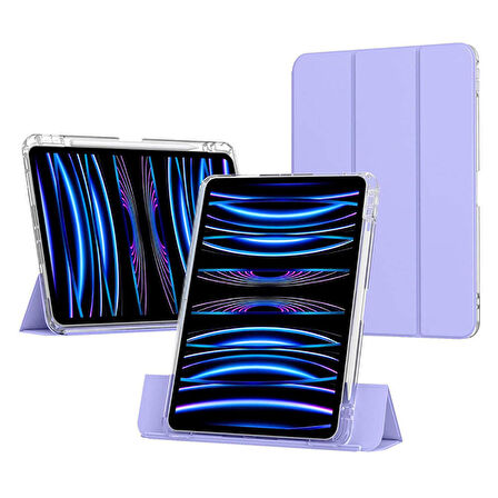 Apple iPad Air 11 2024 Uyumlu Kılıf Magnetik Ayrılabilen Airbagli Sliding Ergonomik Tasarım Tablet Kılıfı