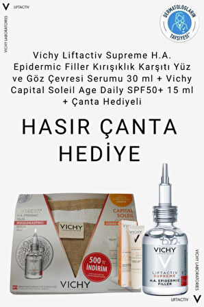 Vichy Liftactiv Supreme H.A. Epidermic Filler Kırışıklık Karşıtı Yüz + Vichy Capital Soleil SPF50+ 15 ml