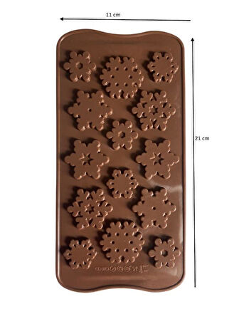 SİLİKON ÇİKOLATA KALIBI KAR TANELERİ 21*11 CM