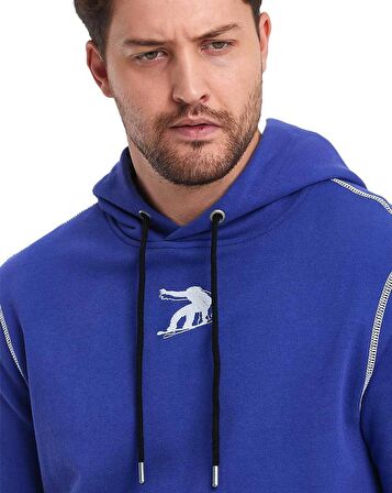 Snowboard Nakış Logo Baskılı Gri Sweatshirt