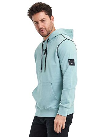 Snowboard Nakış Logo Baskılı Gri Sweatshirt