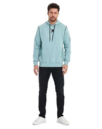 Snowboard Nakış Logo Baskılı Gri Sweatshirt