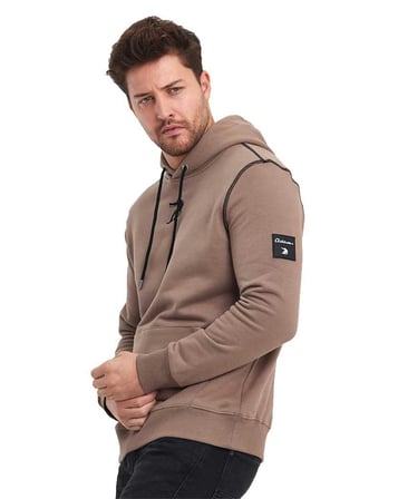 Snowboard Nakış Logo Baskılı Gri Sweatshirt