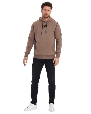 Snowboard Nakış Logo Baskılı Gri Sweatshirt