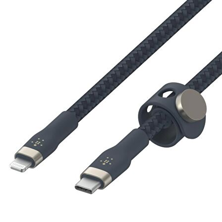 Global BOOST Pro Flex Apple MFI Lisanslı Type-C to Lightning (3m) Fast Şarj Mıknatıslı Örgülü Kablo Siyah WNE1046