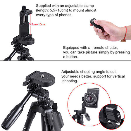 Yunteng VCT 5208 A+Kalite Telefon Tripod