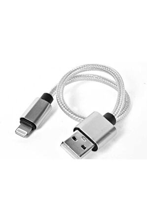 30 Cm Halat Lightning Usb Kablo Gümüş