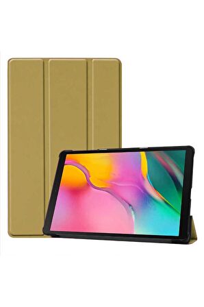 Huawei T3 10 inç Uyumlu Tablet Kılıfı Smart Cover Standlı Akıllı Kılıf Gold