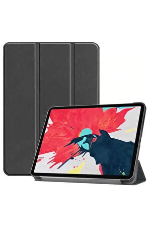 Apple iPad Air 10.9 2020 (4.Nesil) Uyumlu Tablet Kılıfı Smart Cover Standlı Kılıf Siyah