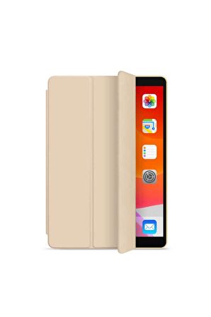 Apple iPad 10.2 2021 (9.Nesil) Uyumlu Tablet Kılıfı Orjinal Katlanabilir Kılıf Gold