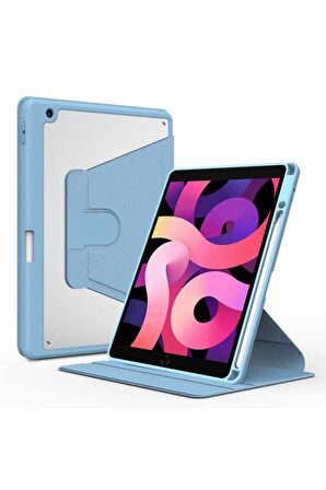 Apple iPad Pro 10.5 (7.Nesil) Uyumlu Tablet Kılıfı Nayn Dönebilen Standlı Kılıf Mavi Açık