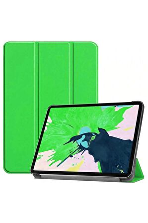 Apple iPad Pro 12.9 2021 (5.Nesil) Uyumlu Tablet Kılıfı Smart Cover Standlı Kılıf Yeşil