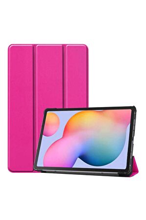 Lenovo Tab M10 TB-328F 3. GEN. Uyumlu Tablet Kılıfı Smart Cover Standlı Kılıf Pembe Koyu