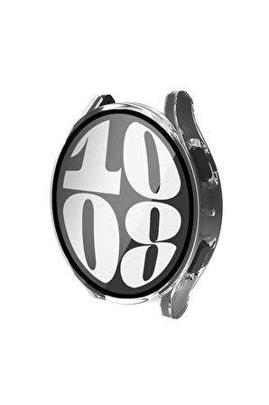 Samsung Galaxy Watch 6 40 Mm Uyumlu Silikon Sert Pc Kasa Ve Tpu Ekran Koruyucu 360 Koruma Gard 14 Renksiz