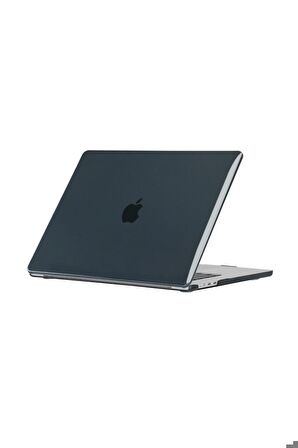 Apple Macbook 15 inç Air M2 2024 A2941 Uyumlu MSoft Kristal Kapak Siyah