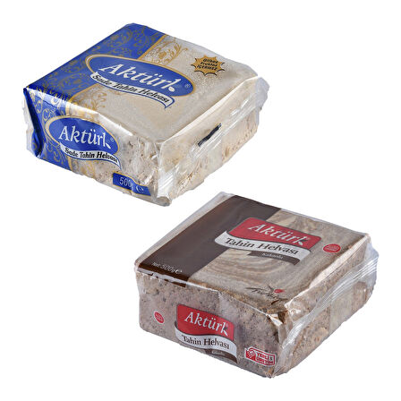 Aktürk Helva 500 gr Sade ve Kakaolu 2 li Paket