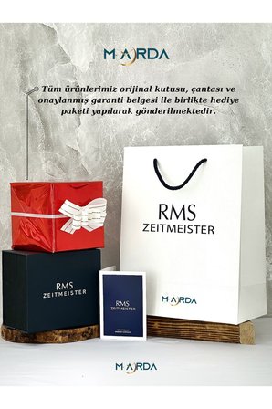 Takvimli Gümüş-siyah Renk Çelik Kordon Çelik Kasa 5 Atm Su Geçirmez Kadın Kol Saati Rms242