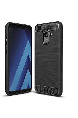 Samsung Galaxy A8 Plus 2018 Uyumlu Kılıf Zore Room Silikon Kapak Siyah