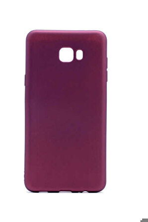 Samsung Galaxy C5 Pro Uyumlu Kılıf Zore Premier Silikon Kapak Mürdüm