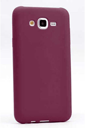 Samsung Galaxy J7 Uyumlu Kılıf Zore Premier Silikon Kapak Mürdüm